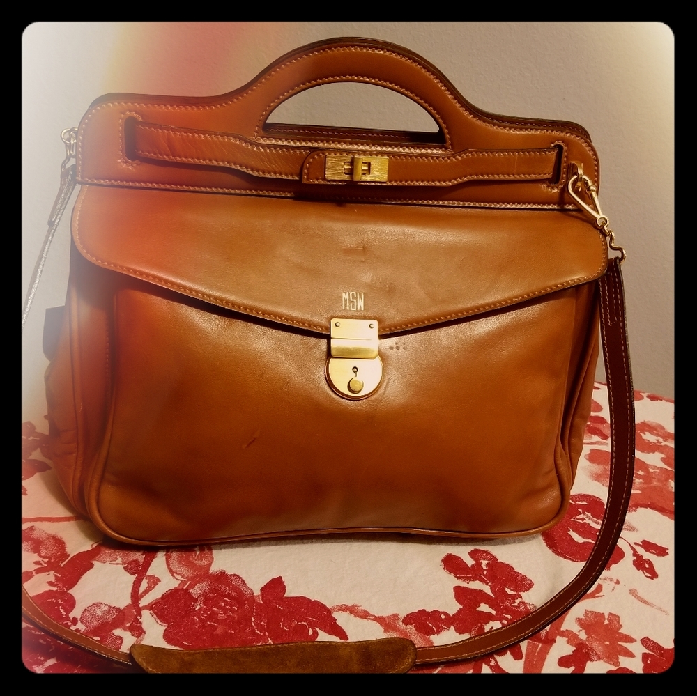 RARE! 1950s Mark Cross Leather Handbag